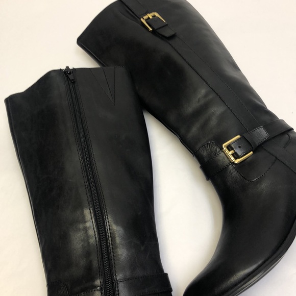 Lauren Ralph Lauren Monica Black Boots Wide calf New 6 B - Picture 11 of 11